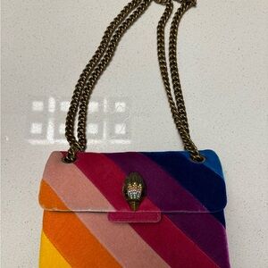 KURT GEIGER Multicolor Velvet Chain Strap Bag